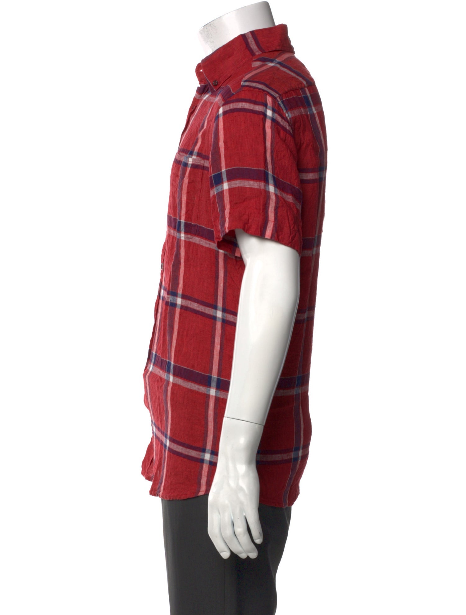 Taylor Stitch Linen Plaid Print Shirt