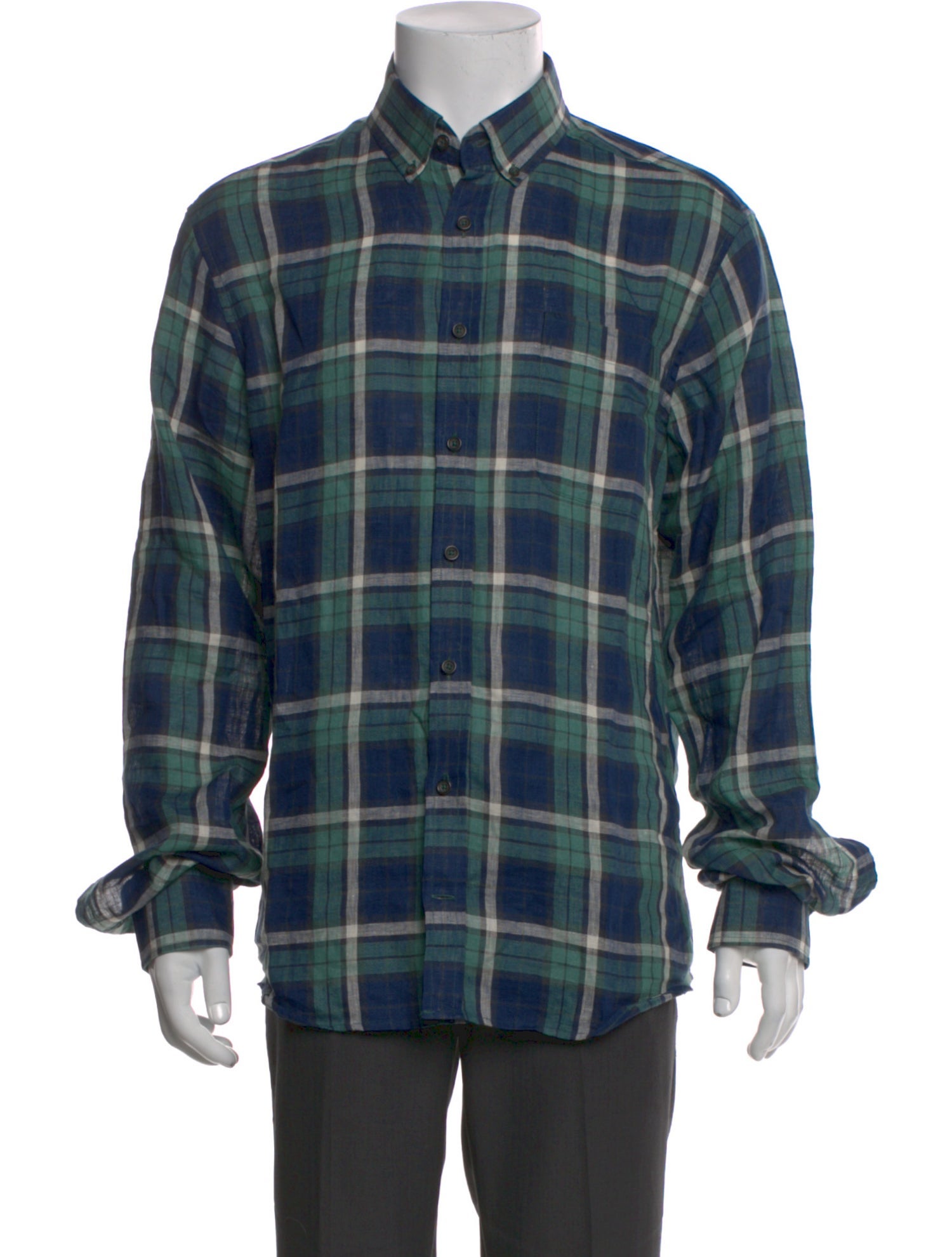 Taylor Stitch Linen Plaid Print Shirt