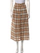 The Script Plaid Print Midi Length Skirt