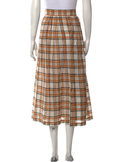The Script Plaid Print Midi Length Skirt