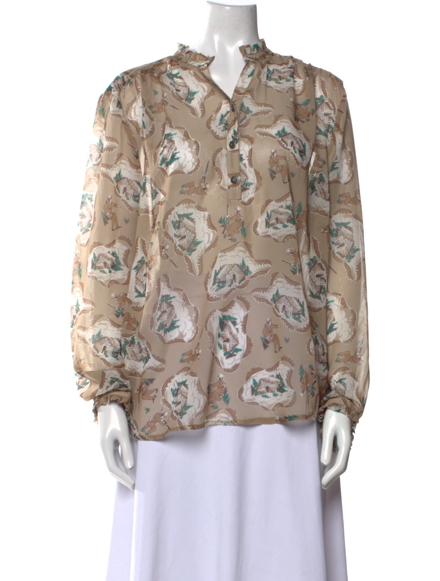 Tasha Polizzi Printed V-Neck Blouse