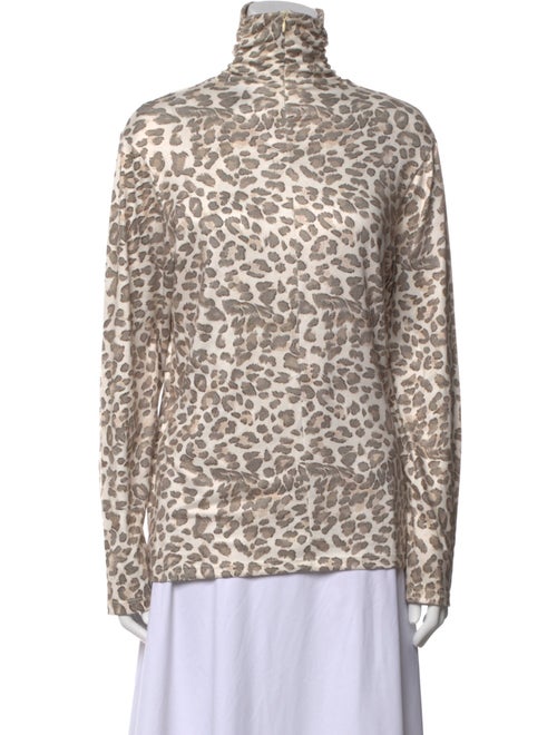 Tasha Polizzi Animal Print Turtleneck Sweatshirt