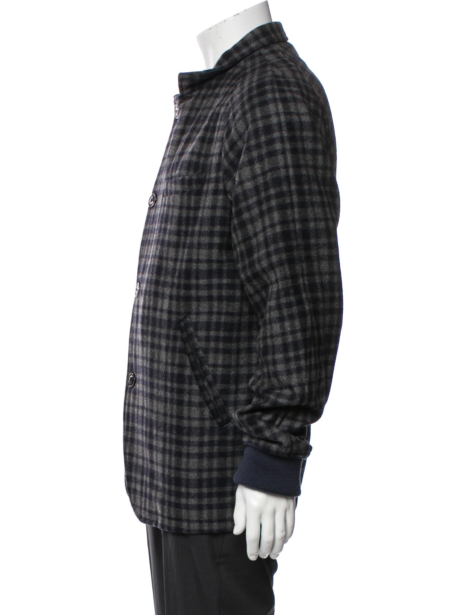 TS(S) Wool Plaid Print Bomber Jacket