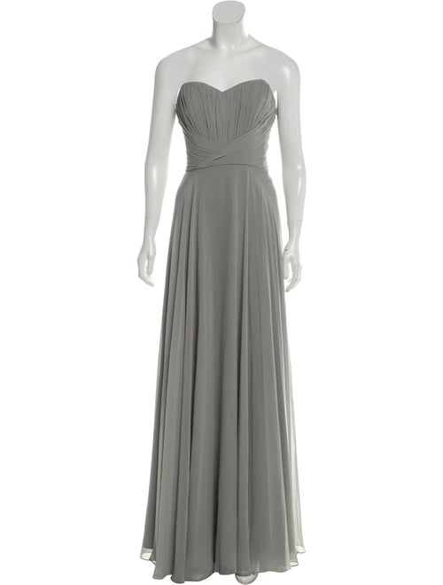 Theia Flared Maxi Dress Grey