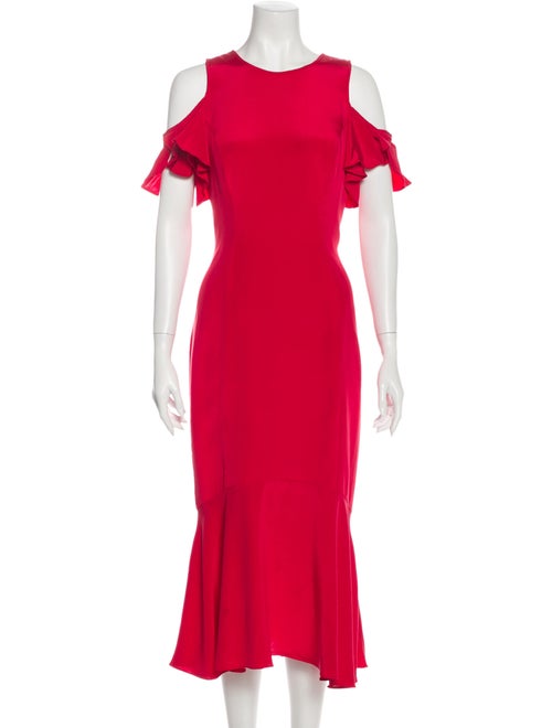 Theia Silk Long Dress Pink