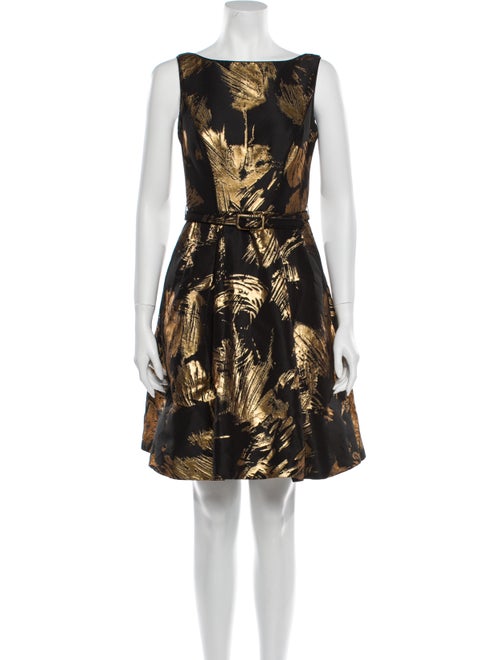 Theia Printed Mini Dress Black