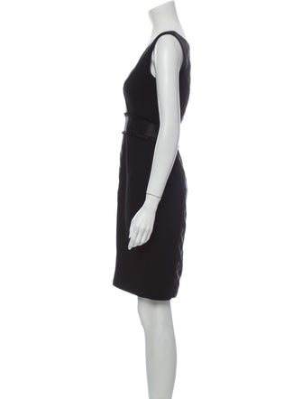 Theia V-Neck Knee-Length Dress