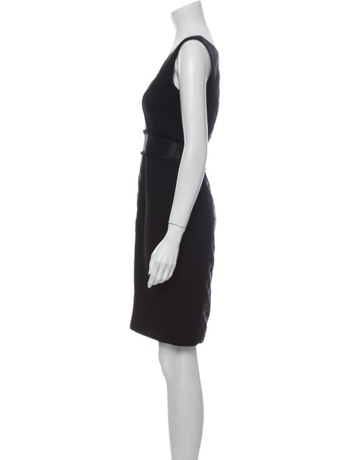 Theia V-Neck Knee-Length Dress