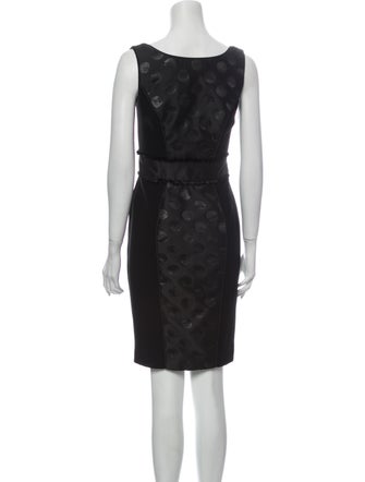 Theia V-Neck Knee-Length Dress