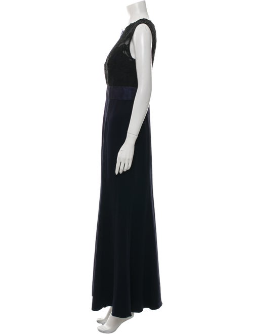 Theia Crew Neck Long Dress