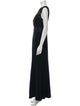Theia Crew Neck Long Dress