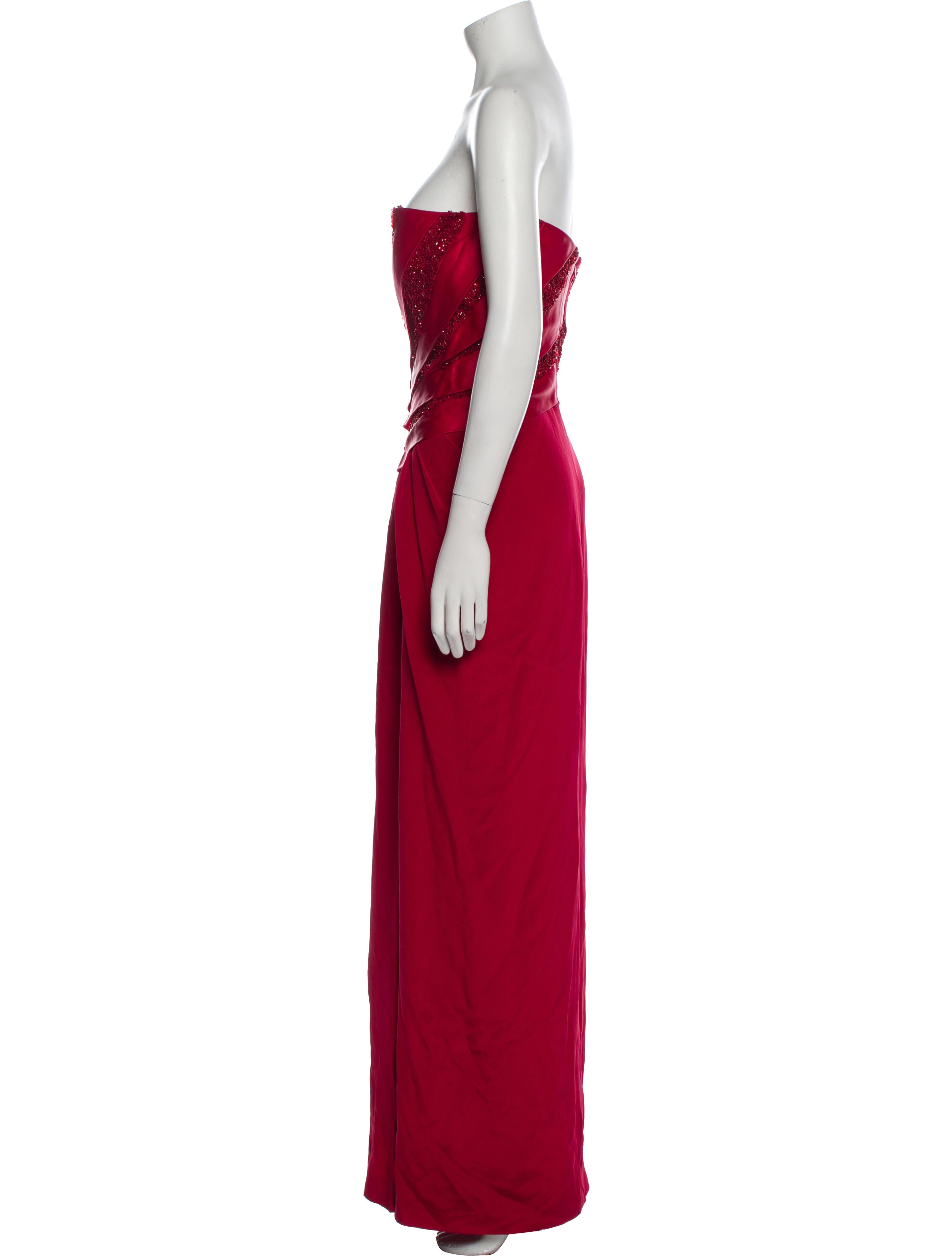 Theia Silk Long Dress - Red Dresses, Clothing - WTT26507 | The RealReal
