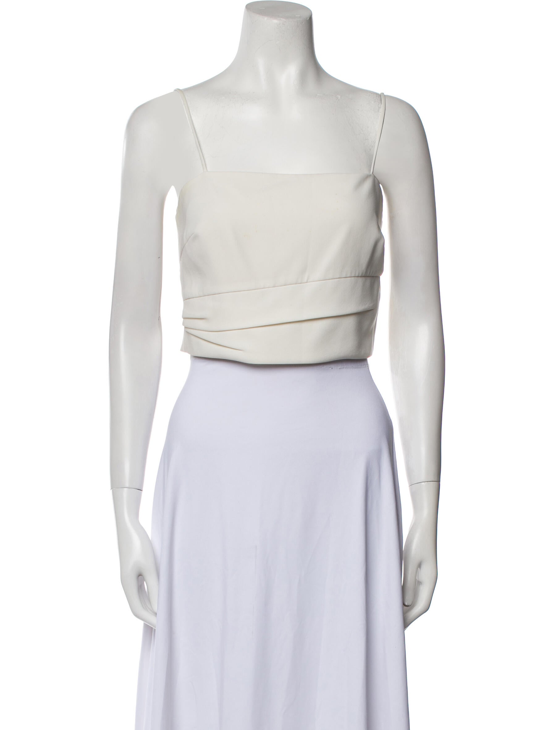 Theia Square Neckline Sleeveless Crop Top