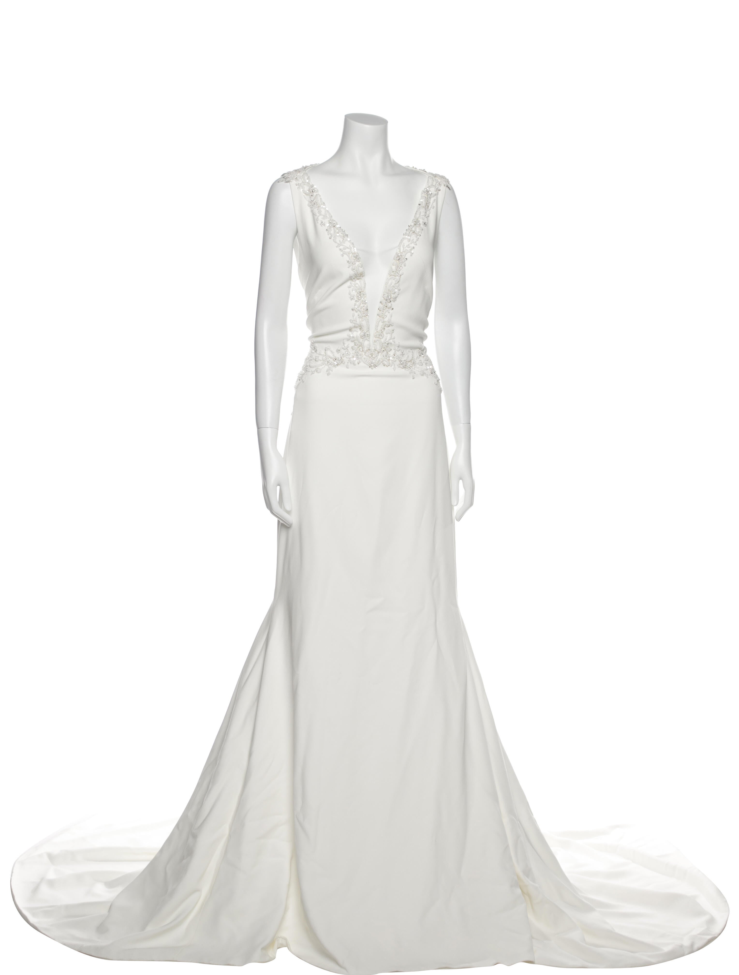 Theia V-Neck Long Dress