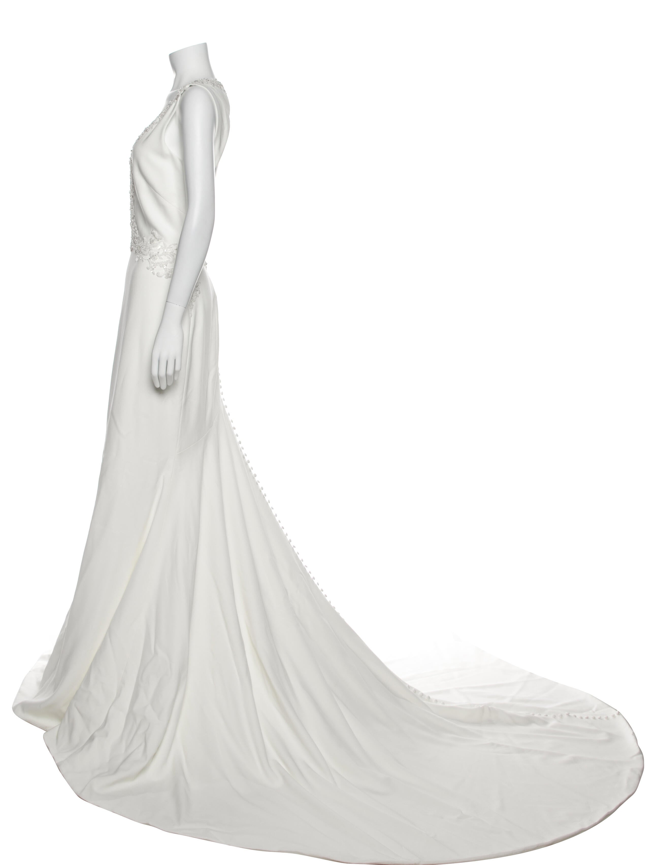 Theia V-Neck Long Dress