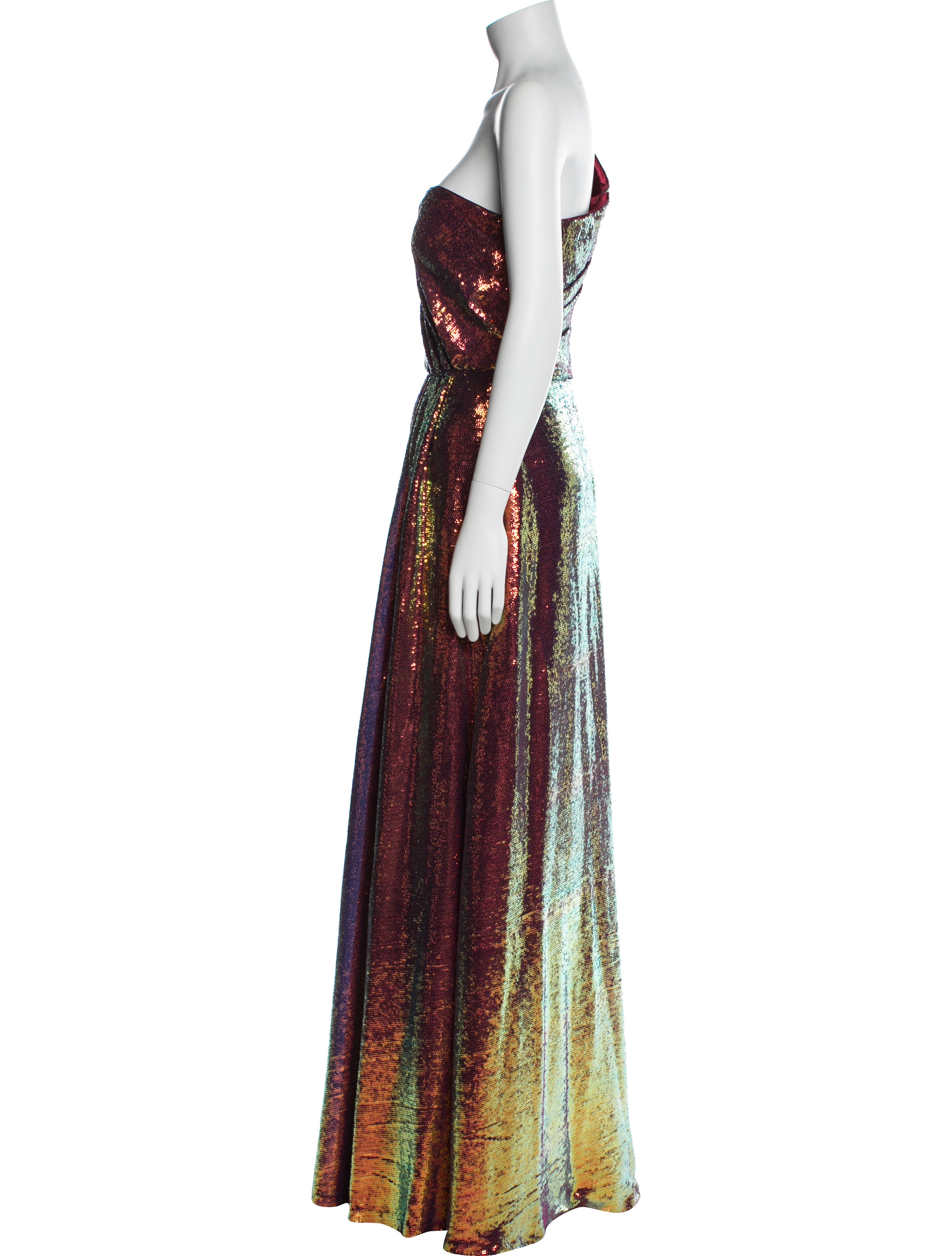 Theia One-Shoulder Long Dress