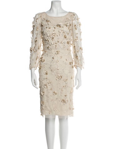 Theia Dresses Mesh Knee-Length Dress US 0 | XS