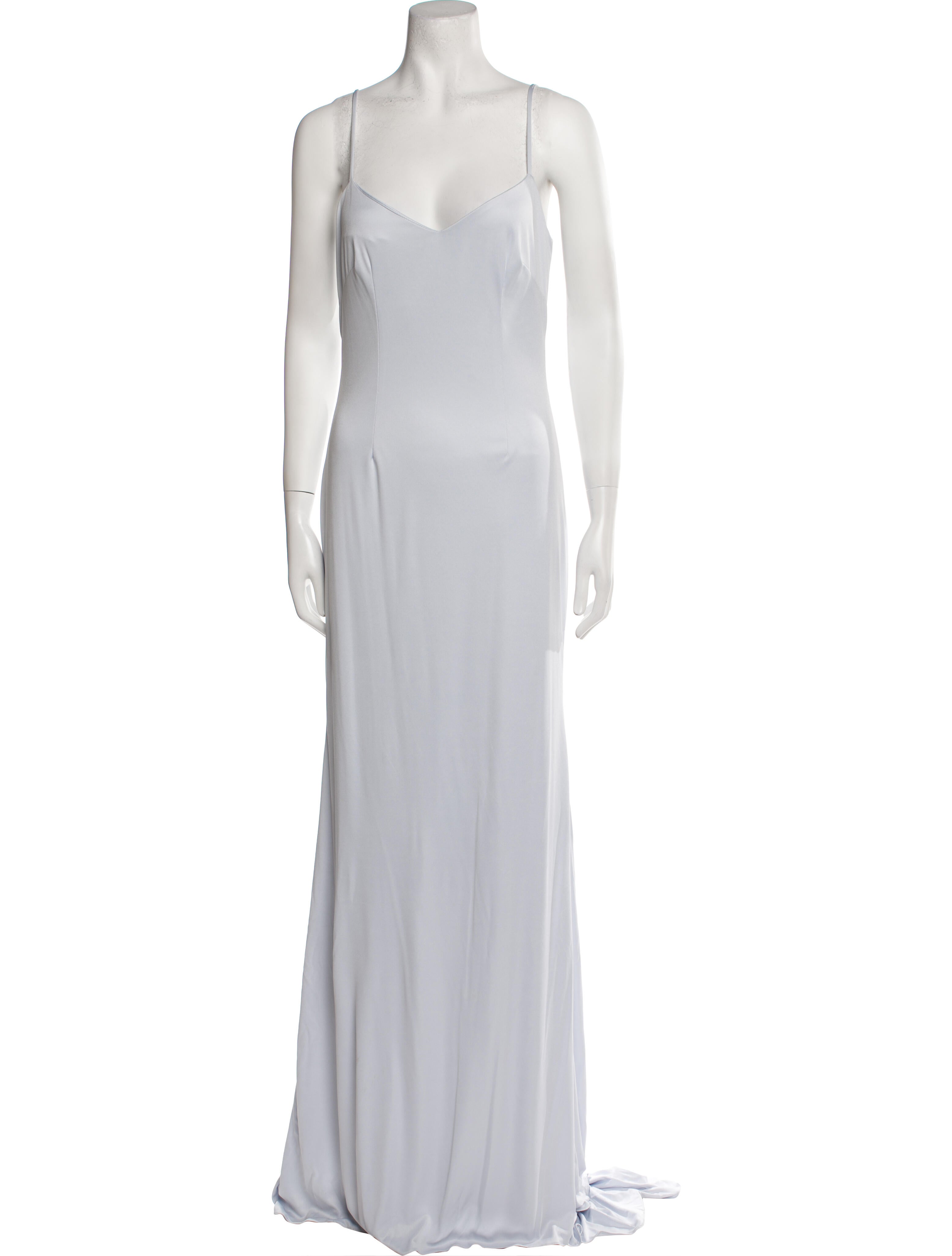 Theia V-Neck Long Dress