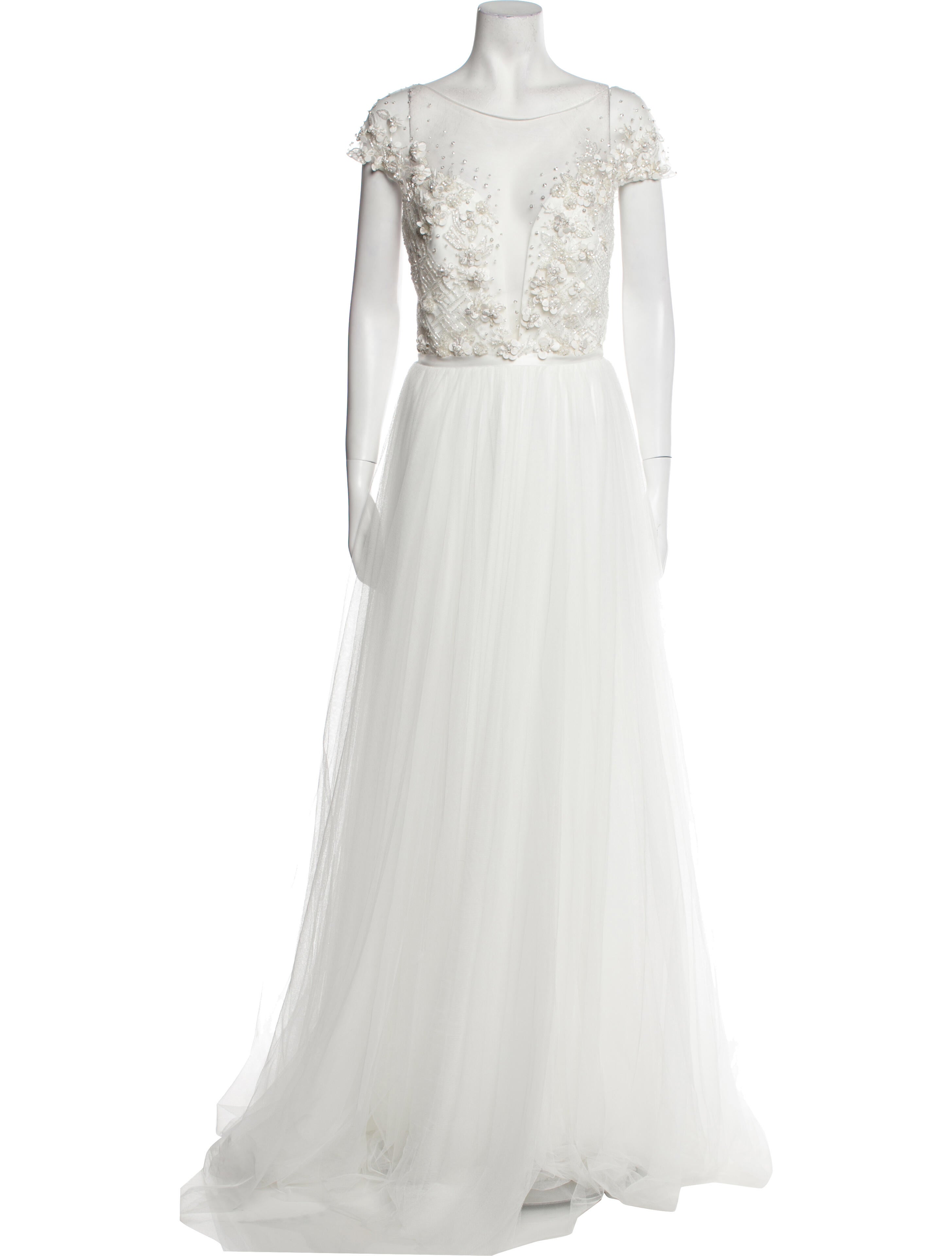 Theia Scoop Neck Long Dress