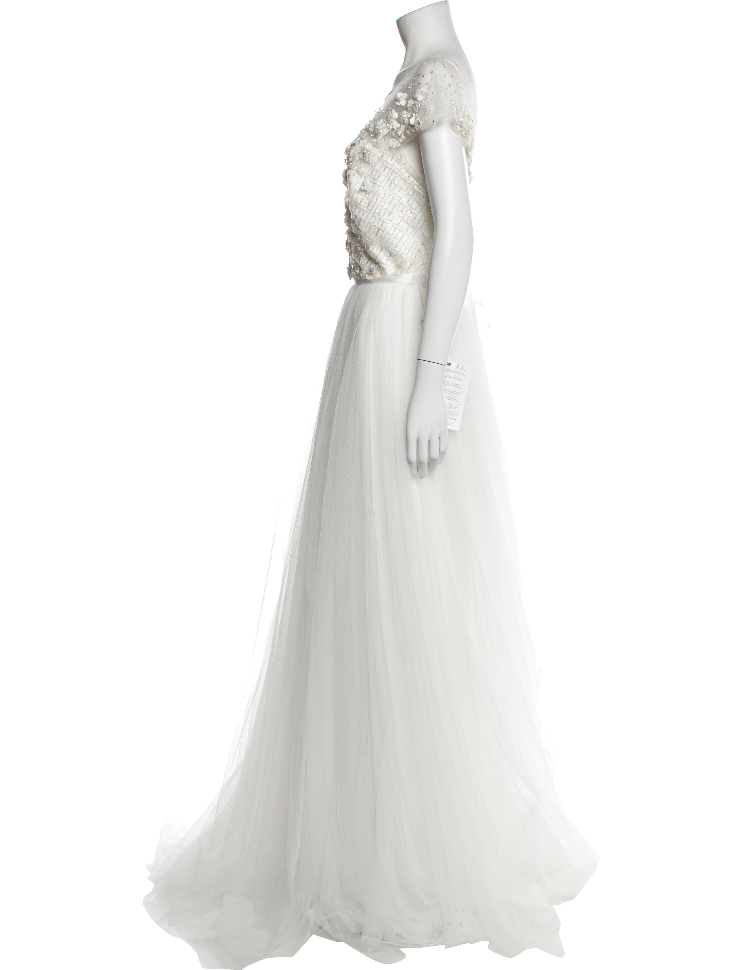 Theia Scoop Neck Long Dress