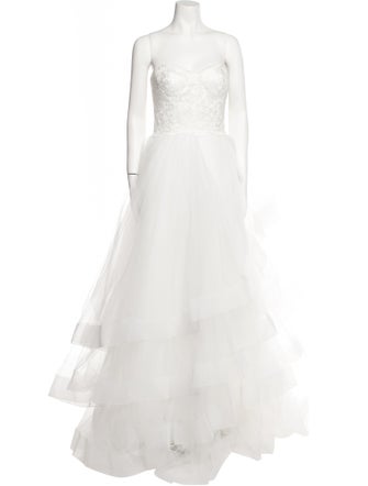 Theia Strapless Long Dress