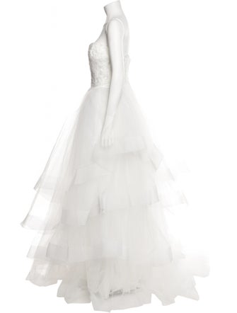 Theia Strapless Long Dress