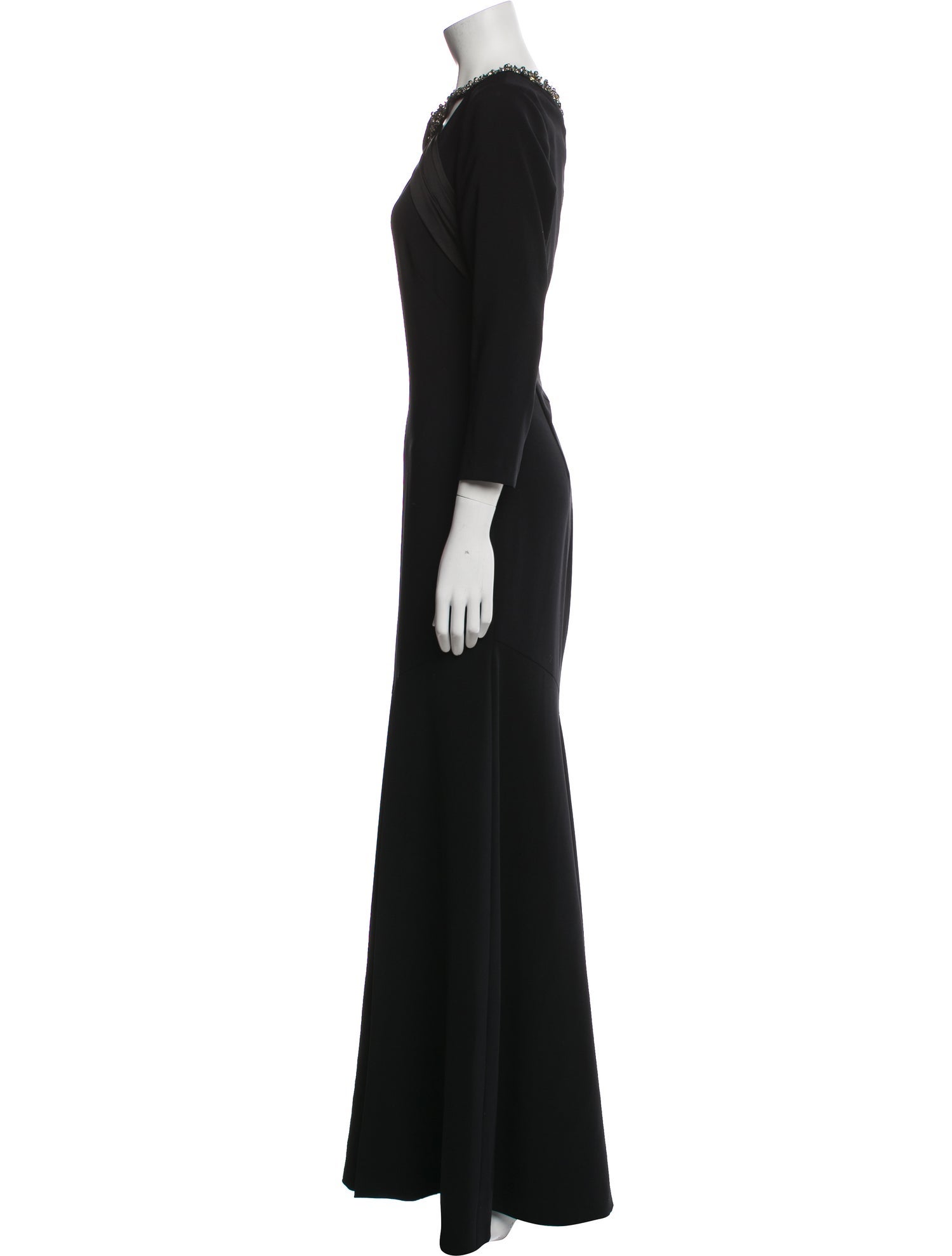 Theia V-Neck Long Dress