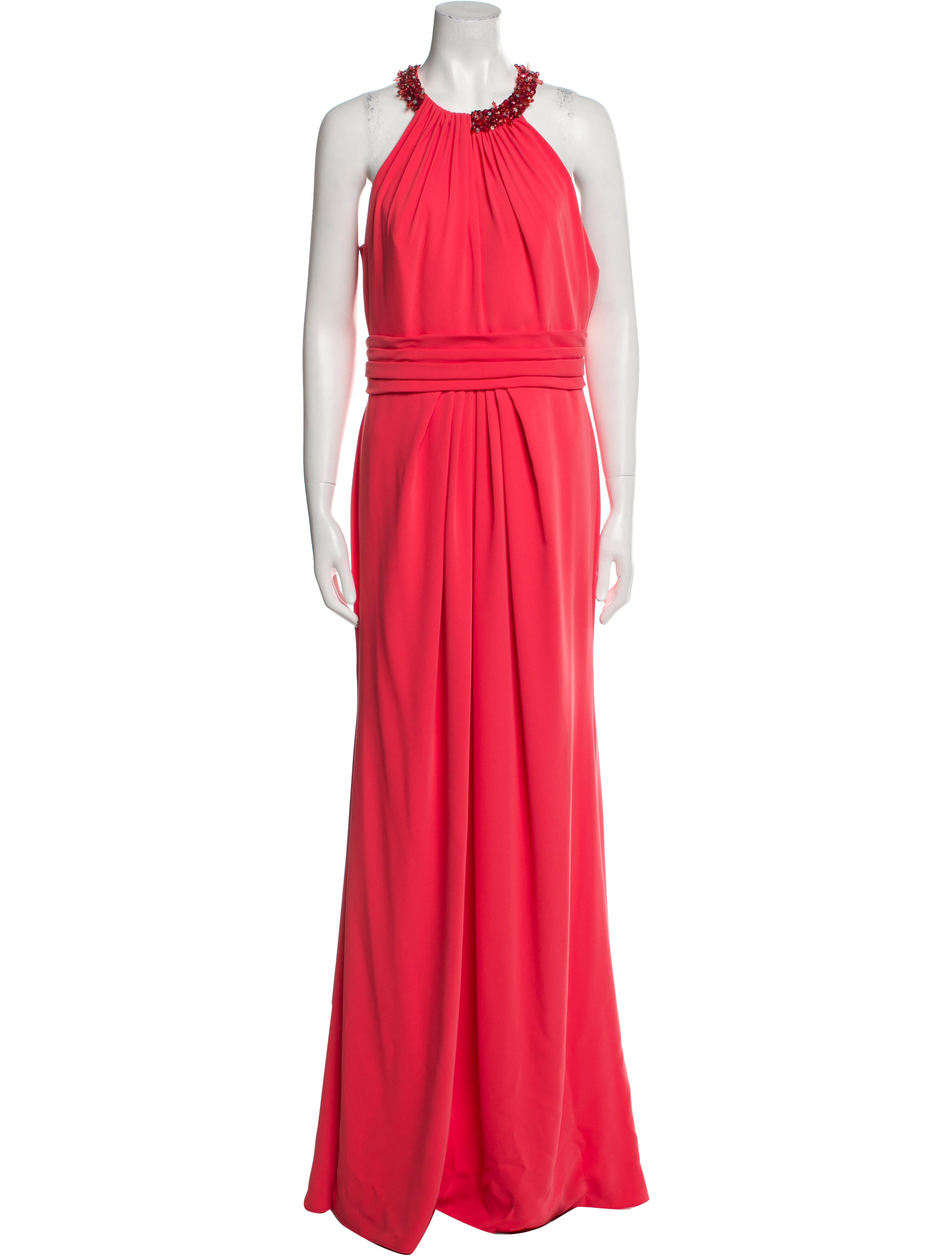 Theia Halterneck Long Dress