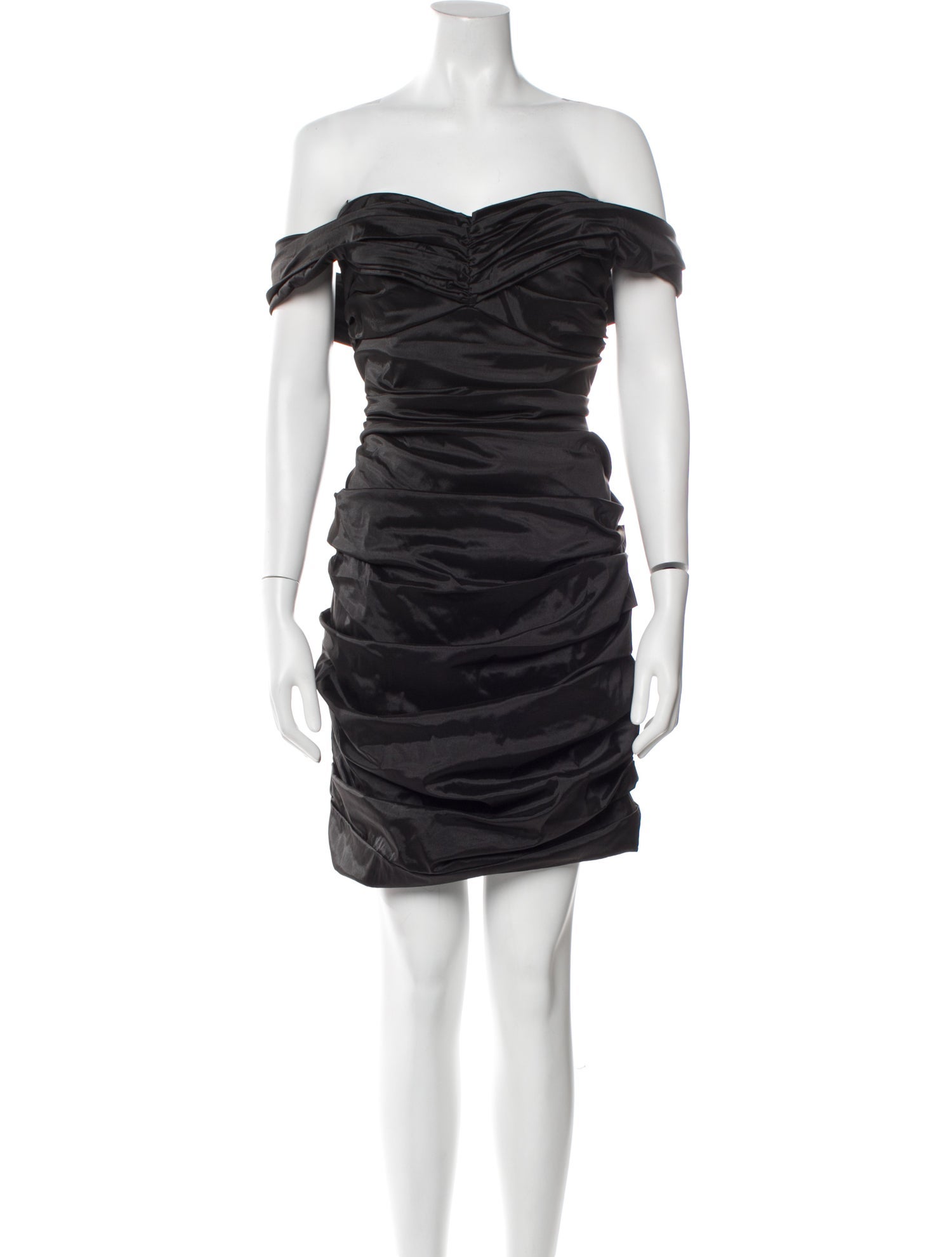 Theia Off-The-Shoulder Midi Length Dress