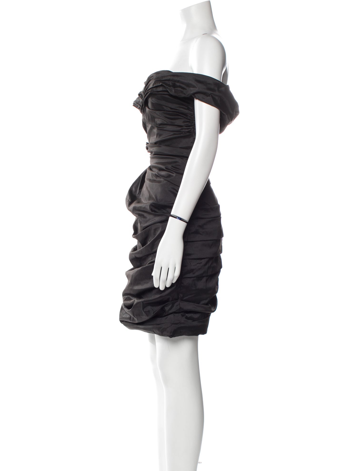 Theia Off-The-Shoulder Midi Length Dress