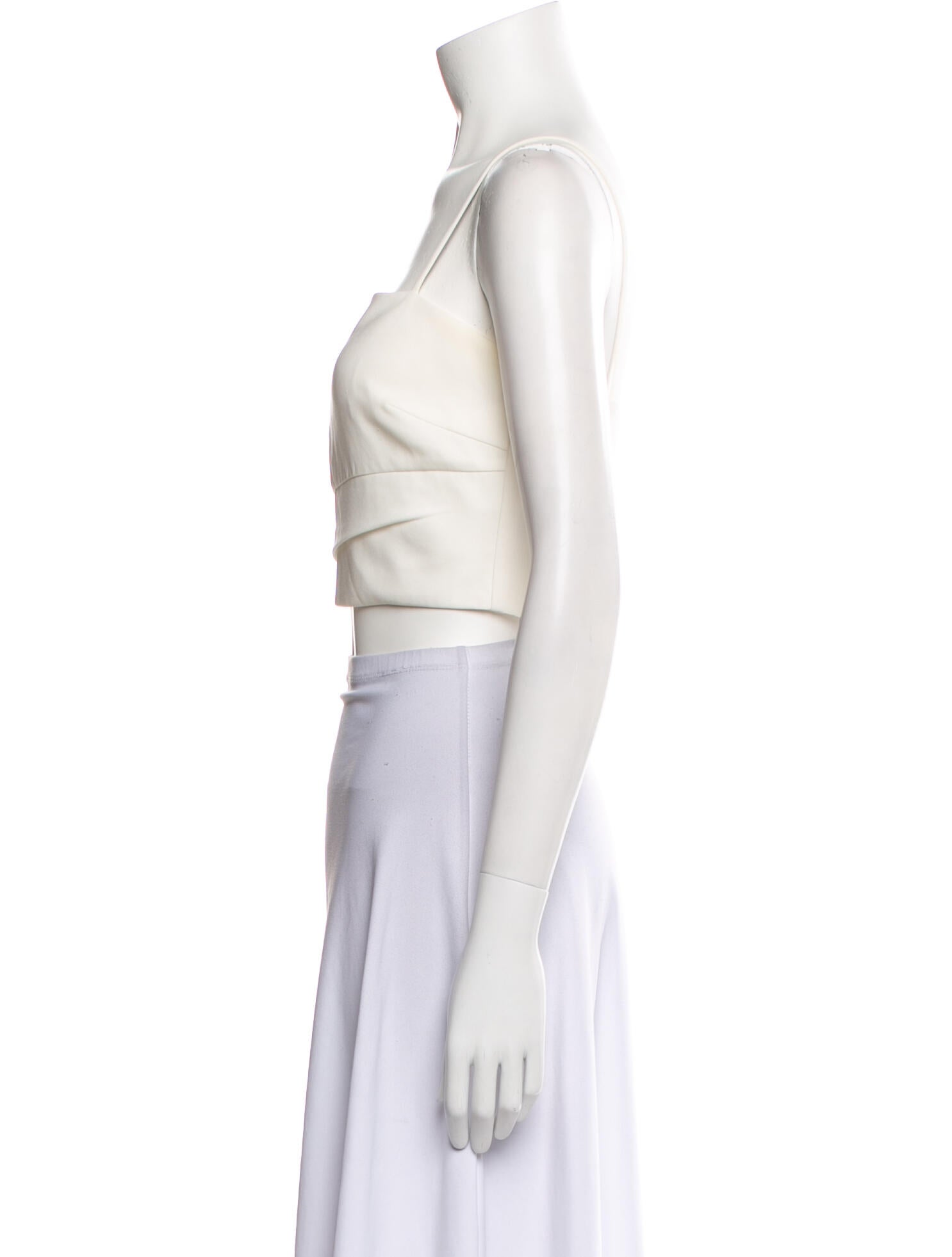 Theia Square Neckline Sleeveless Crop Top