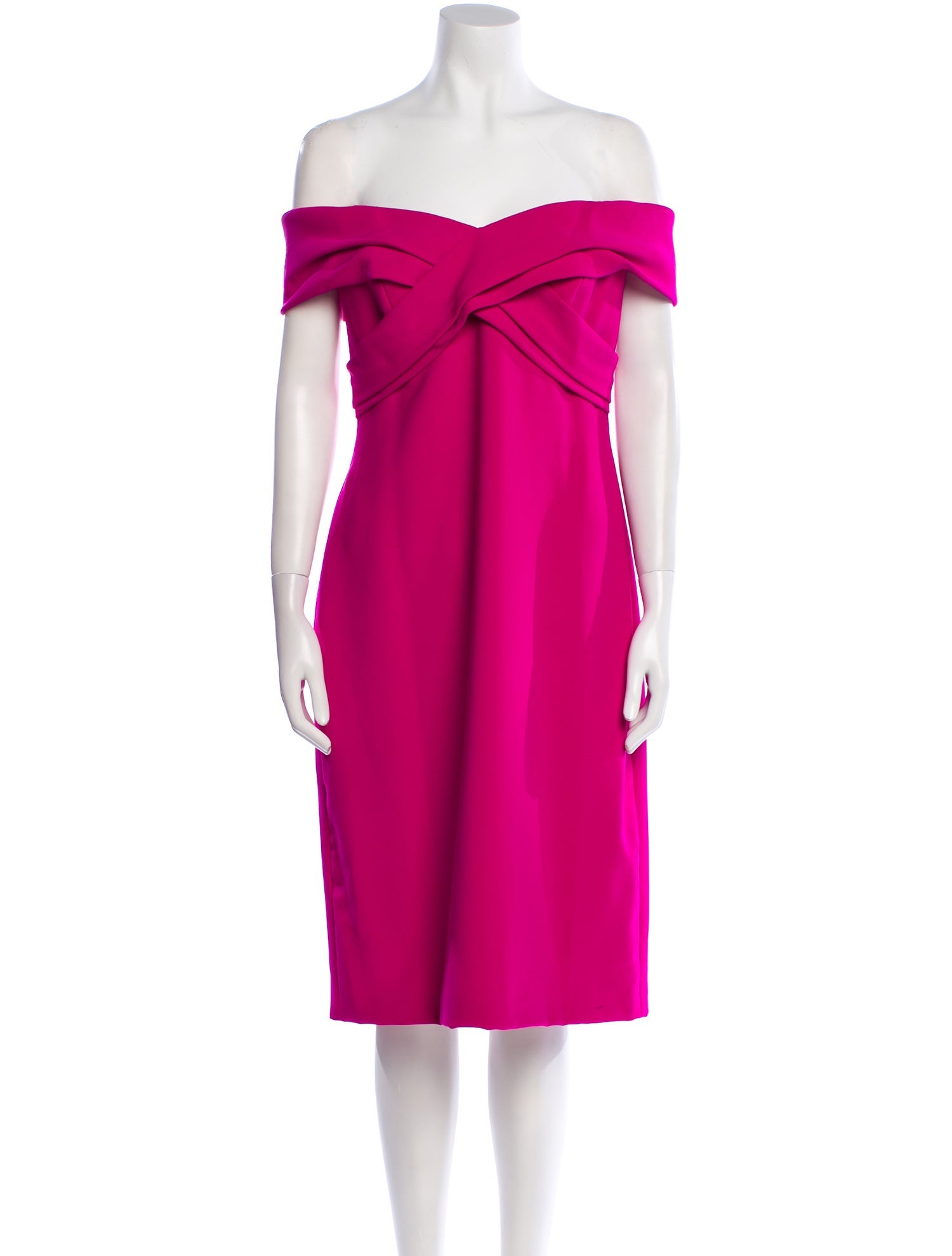 Theia Off-The-Shoulder Knee-Length Dress