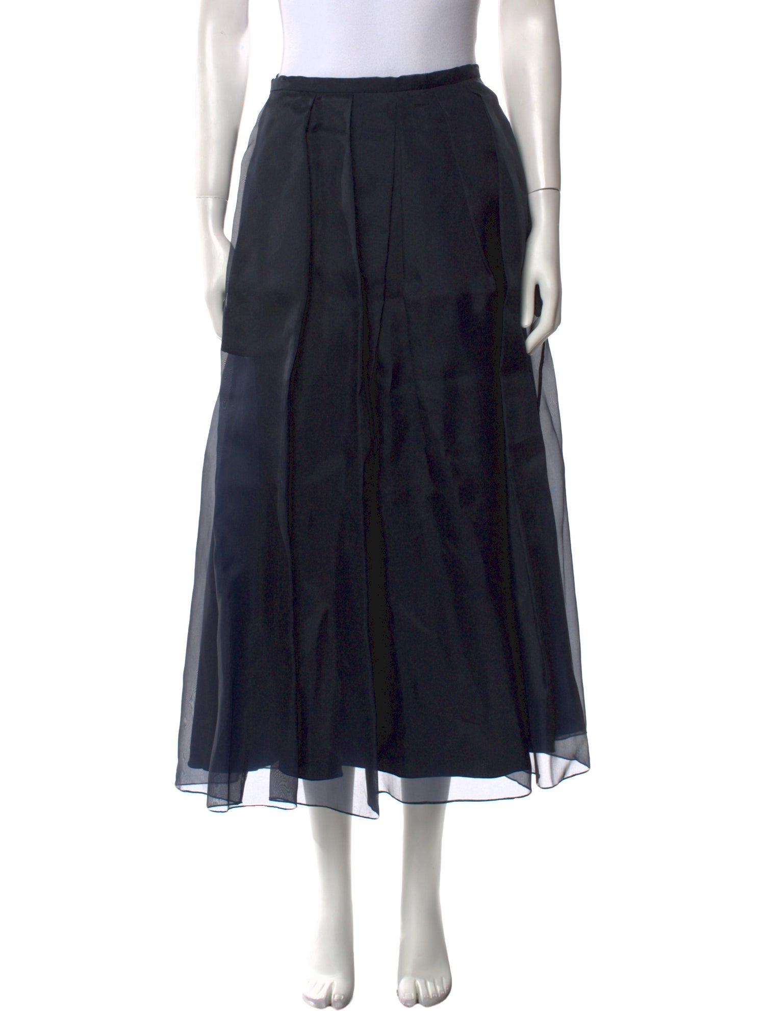 Theia Silk Midi Length Skirt