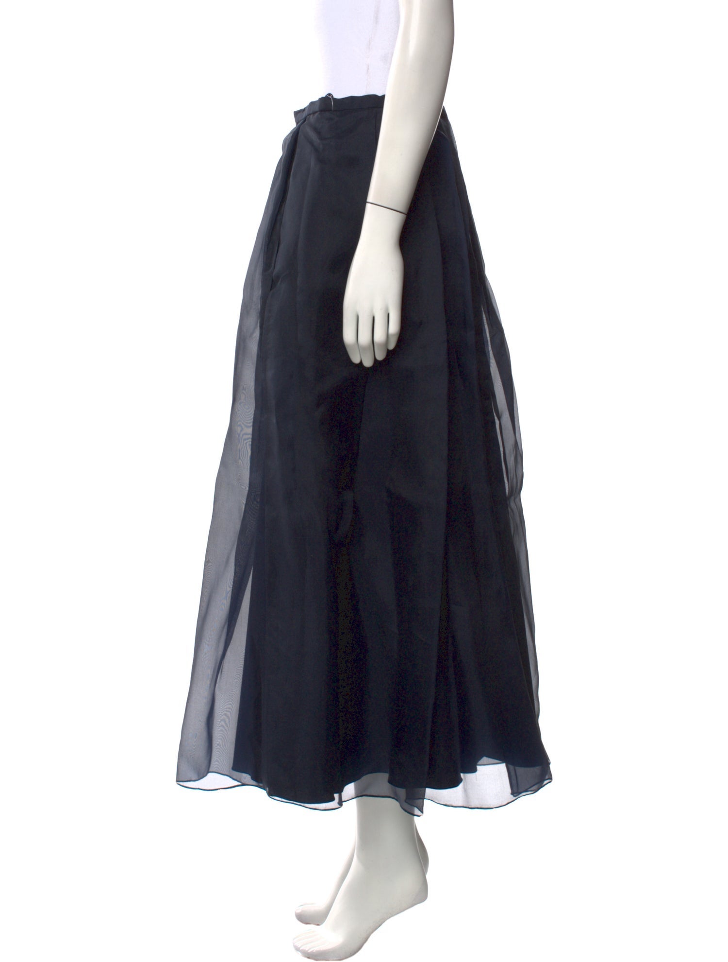 Theia Silk Midi Length Skirt