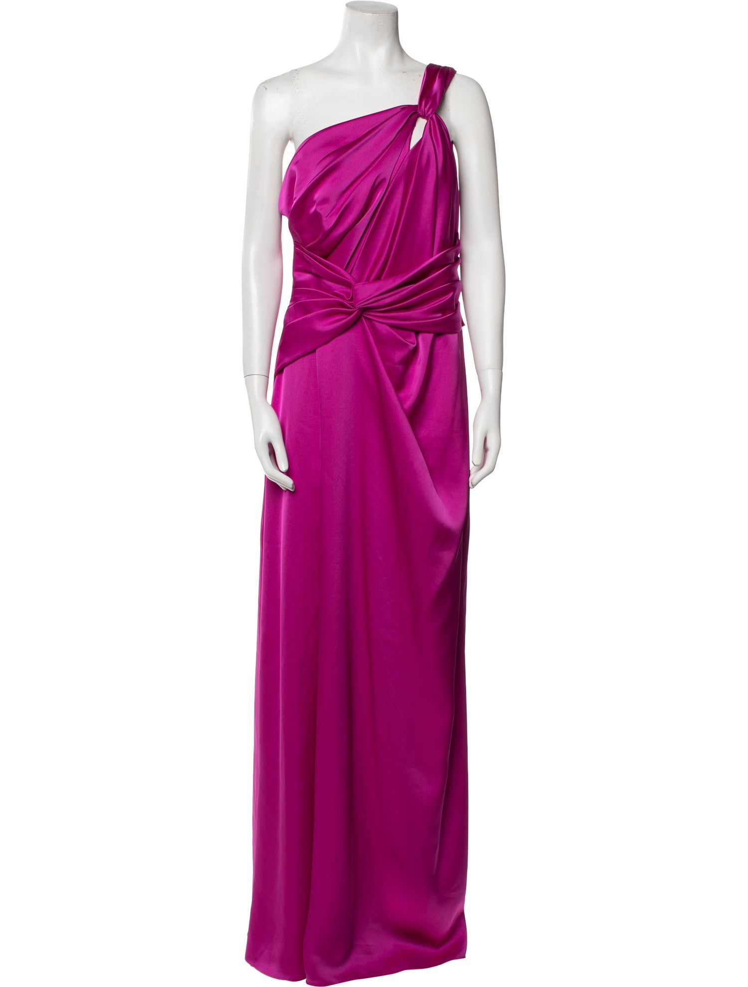 Theia One-Shoulder Long Dress