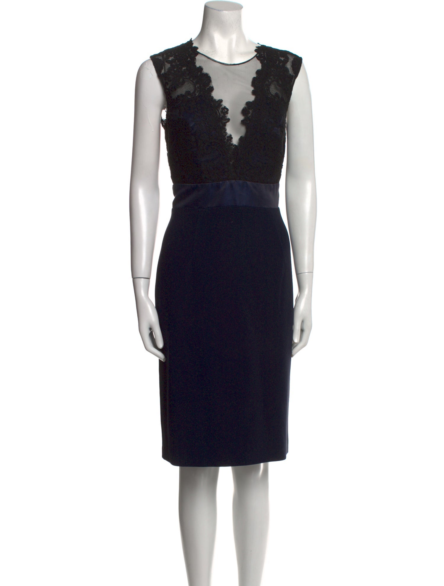 Theia Crew Neck Knee-Length Dress