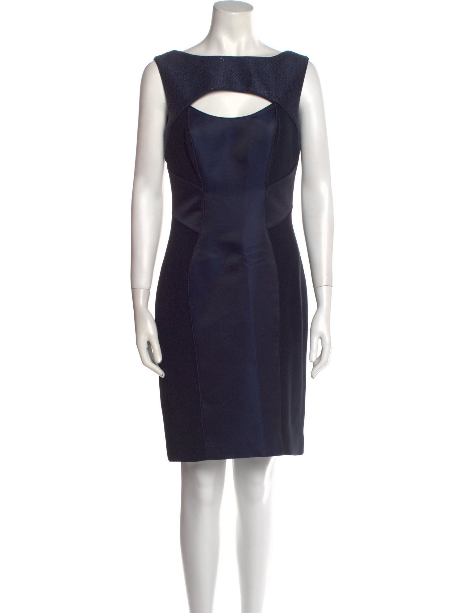 Theia Bateau Neckline Knee-Length Dress