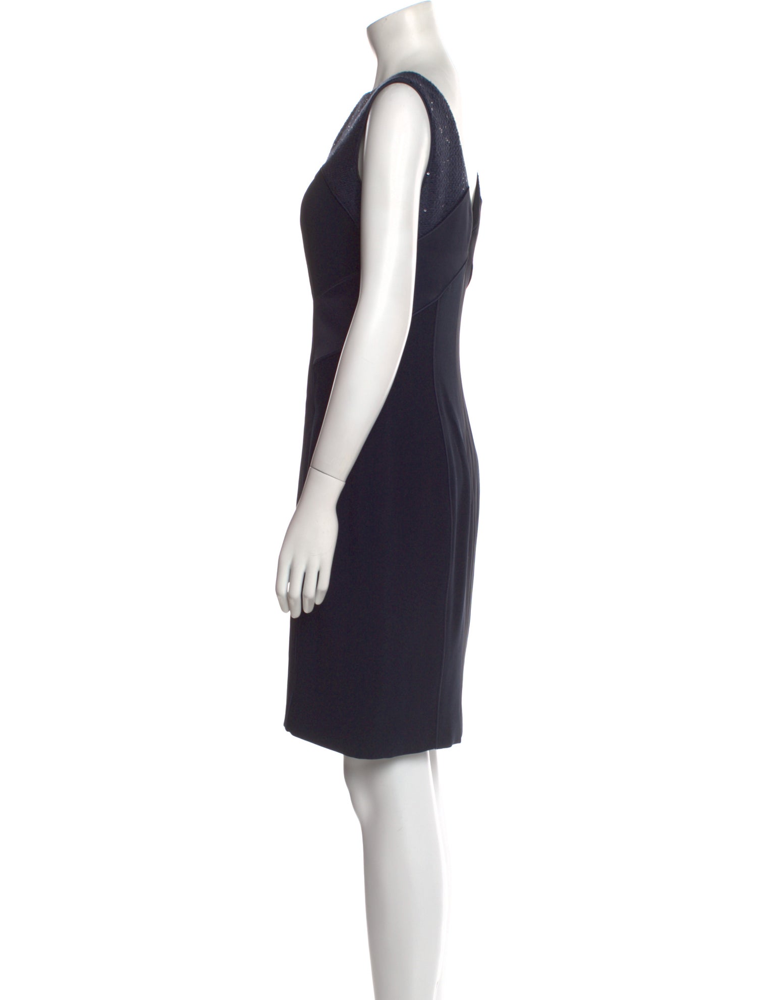 Theia Bateau Neckline Knee-Length Dress