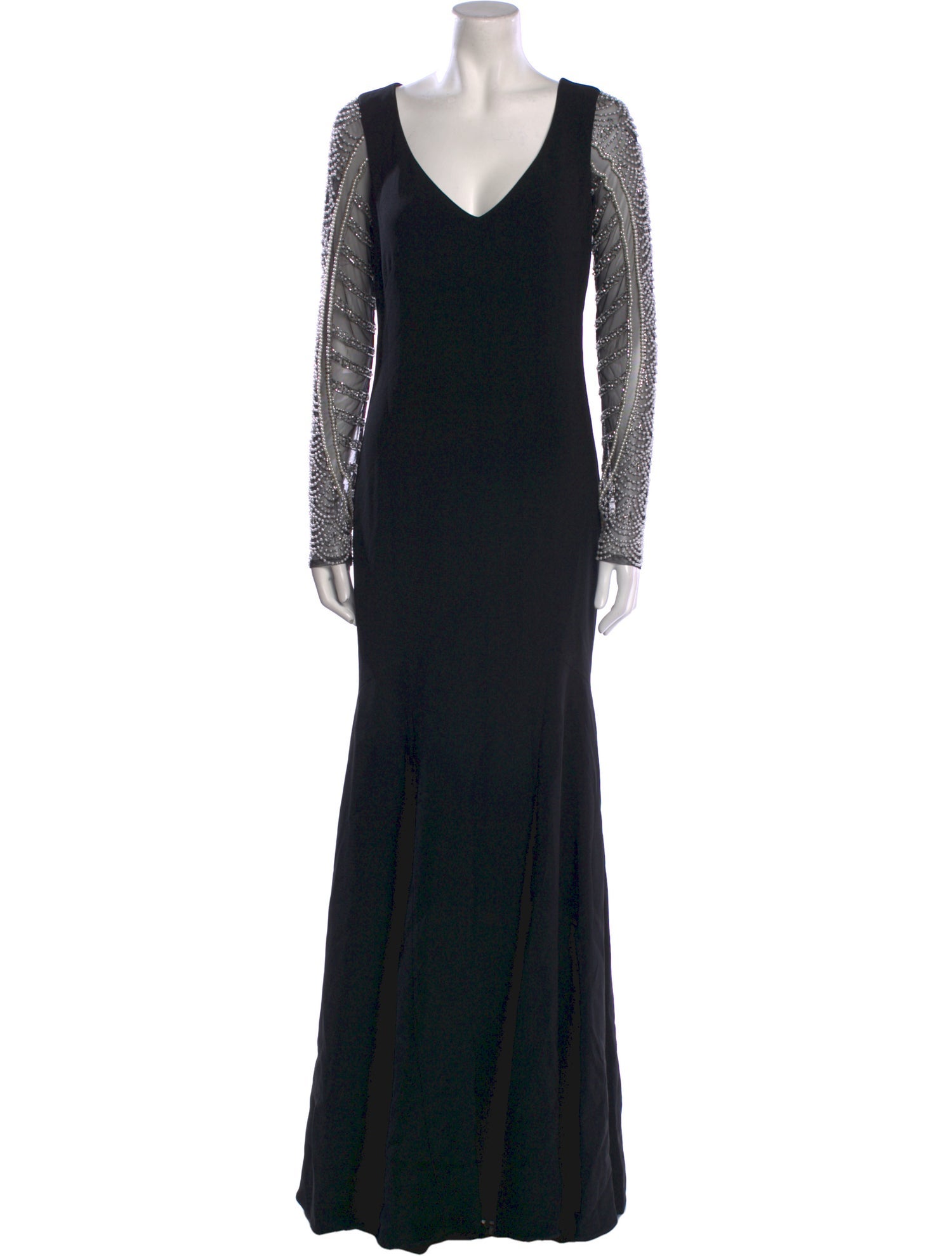 Theia V-Neck Long Dress