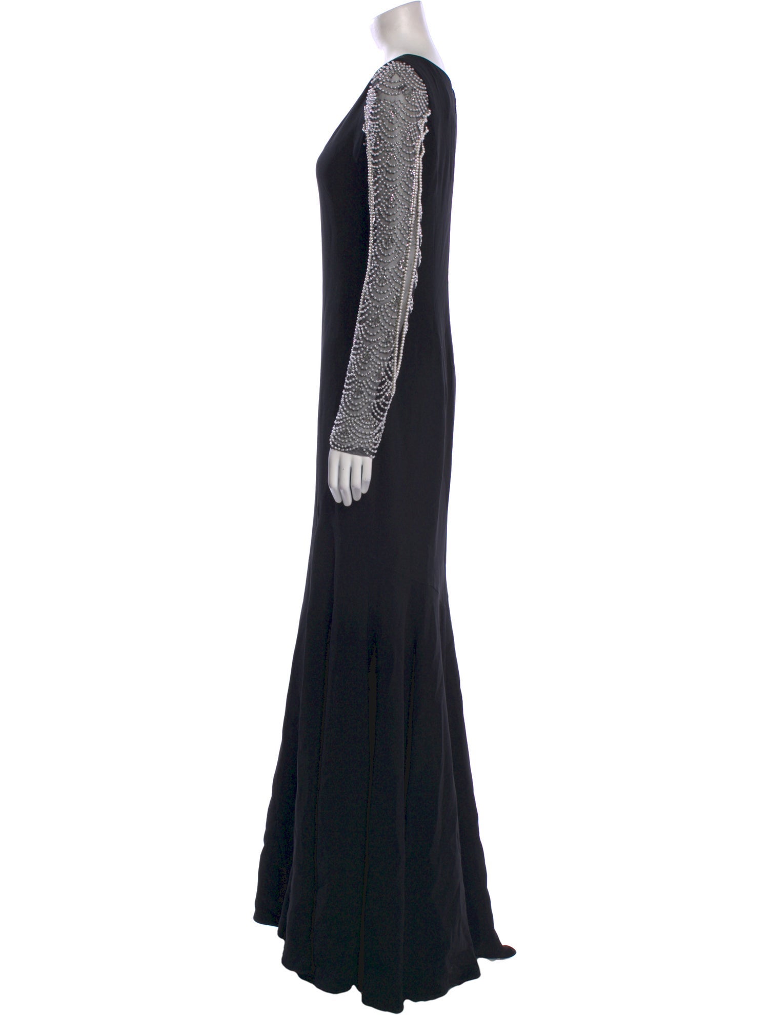 Theia V-Neck Long Dress