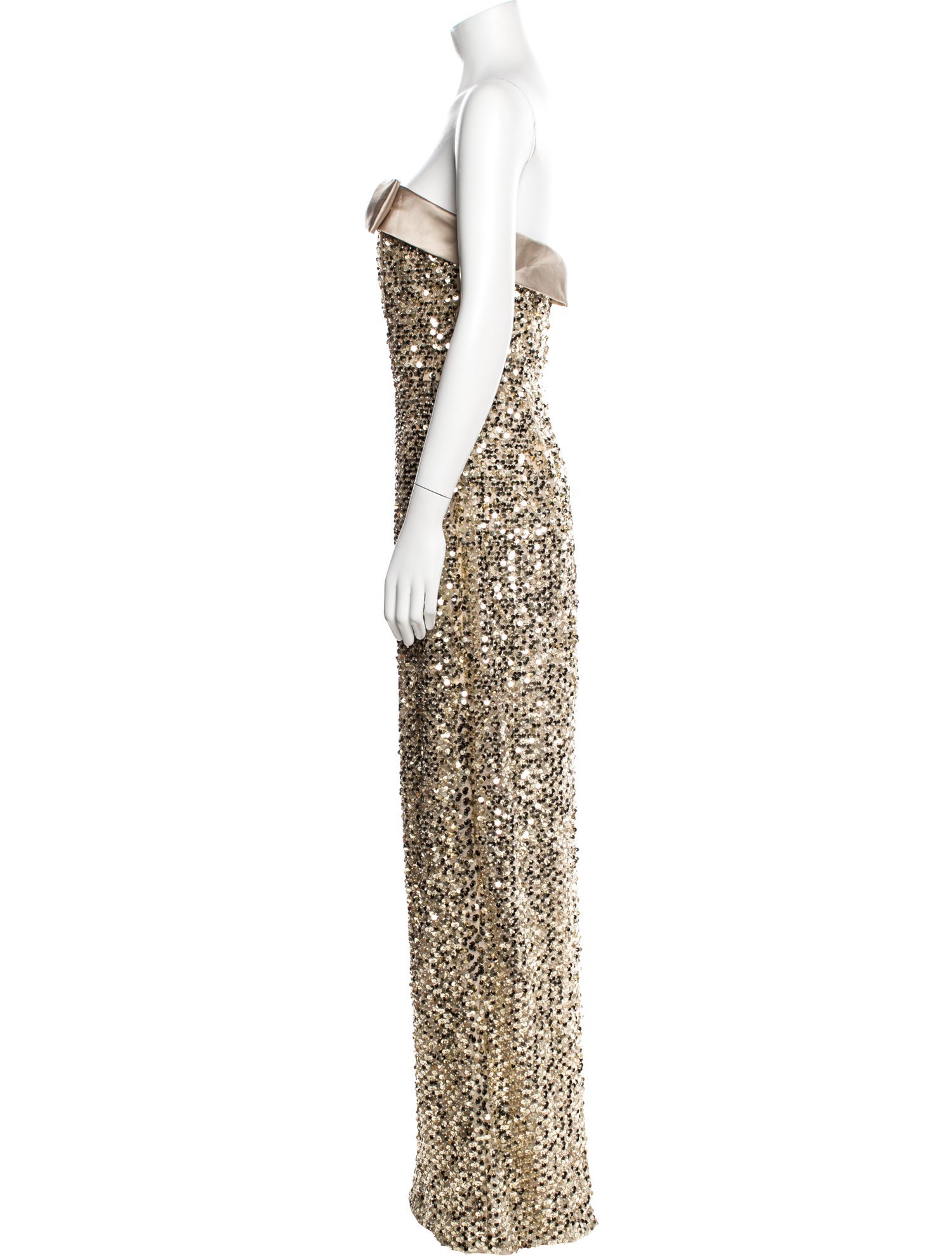 Theia Strapless Long Dress