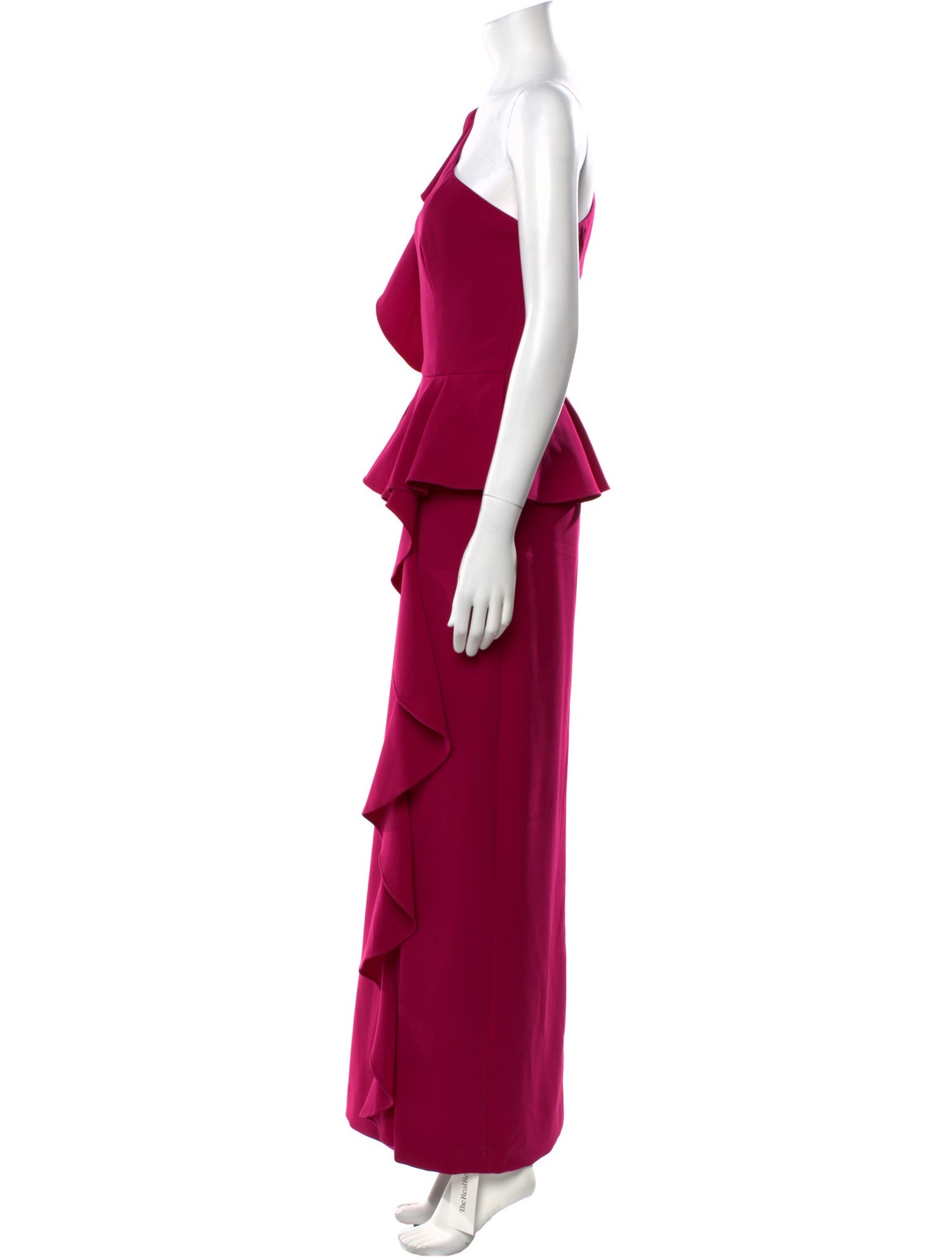 Theia One-Shoulder Long Dress