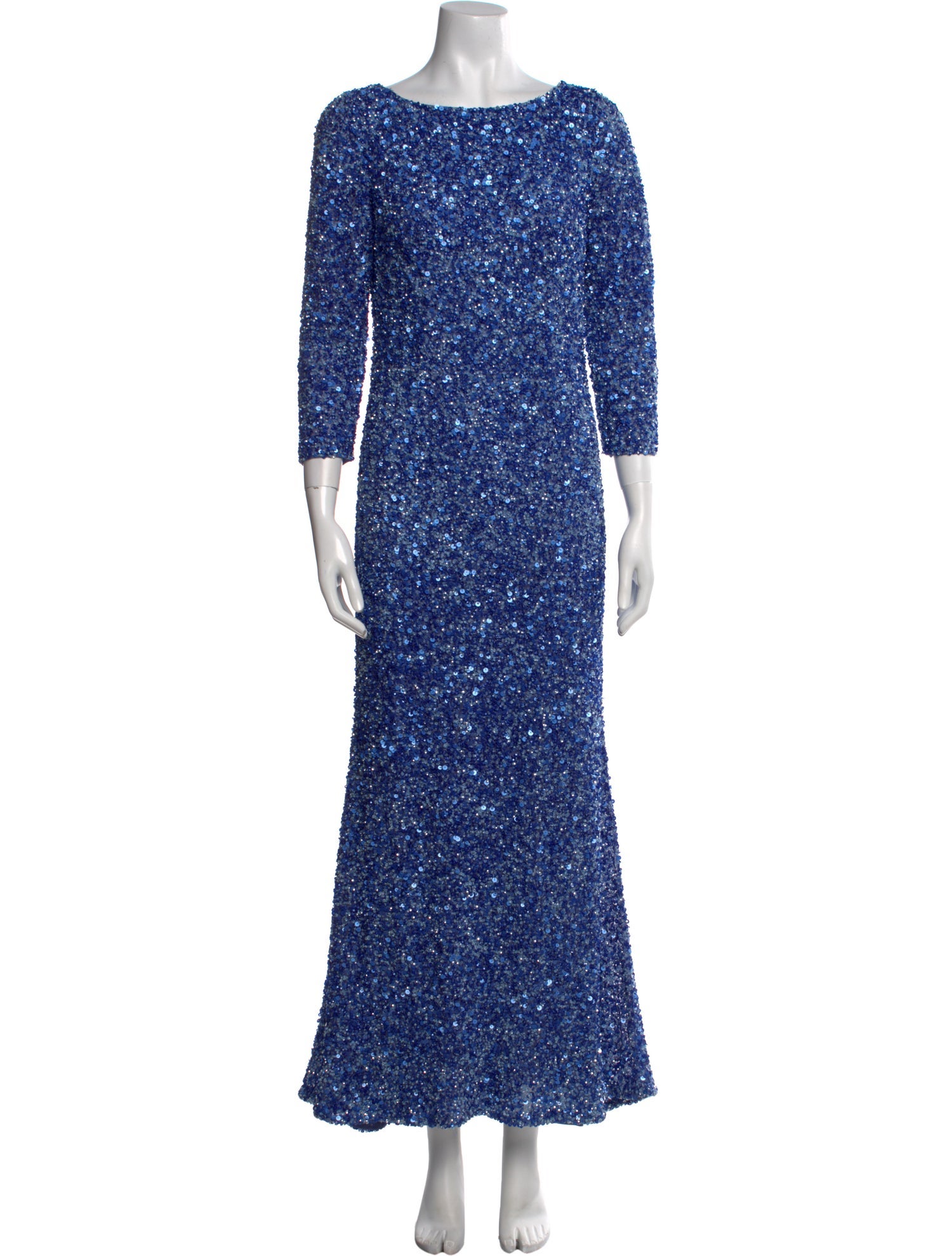 Theia Patterned Long Dress