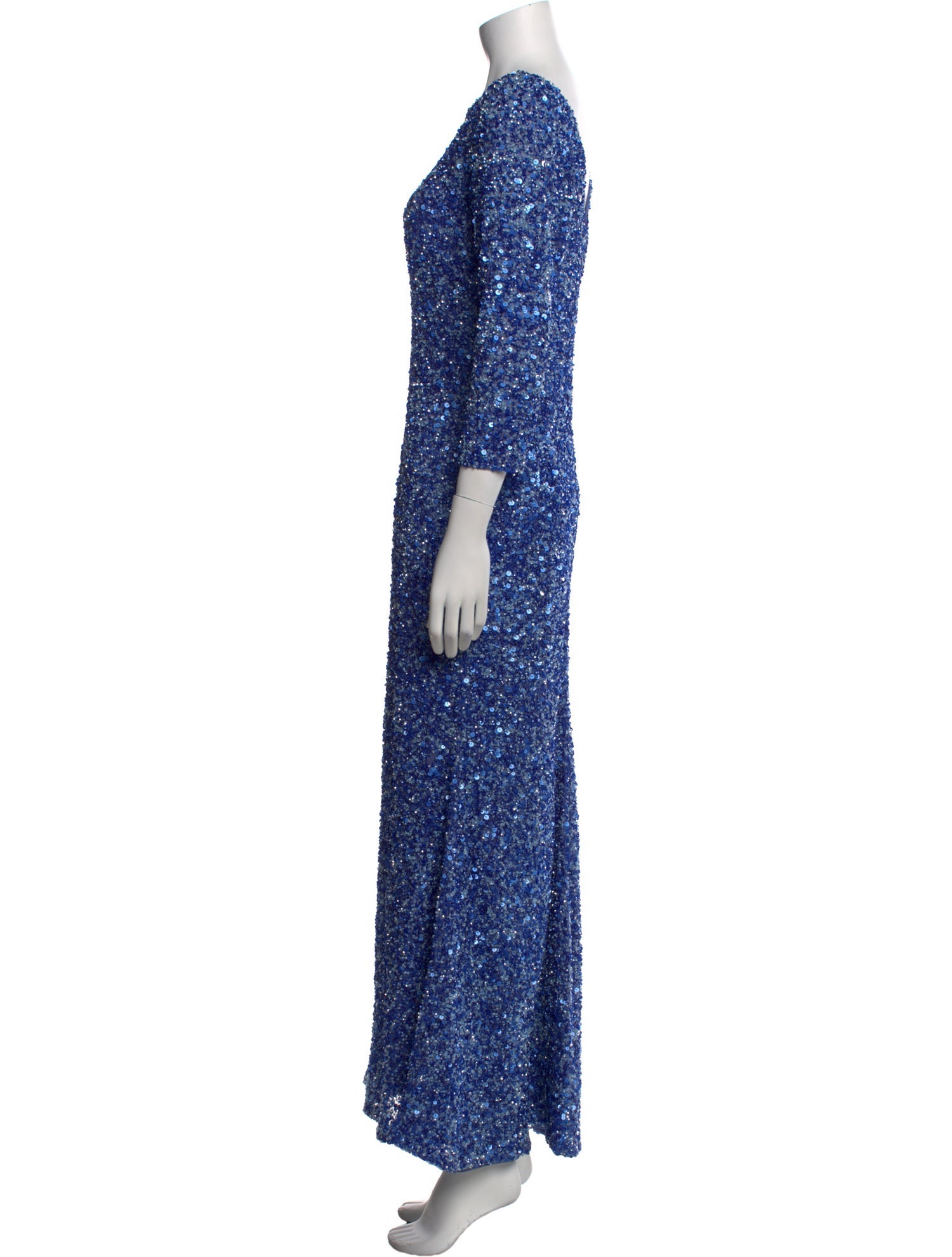 Theia Patterned Long Dress