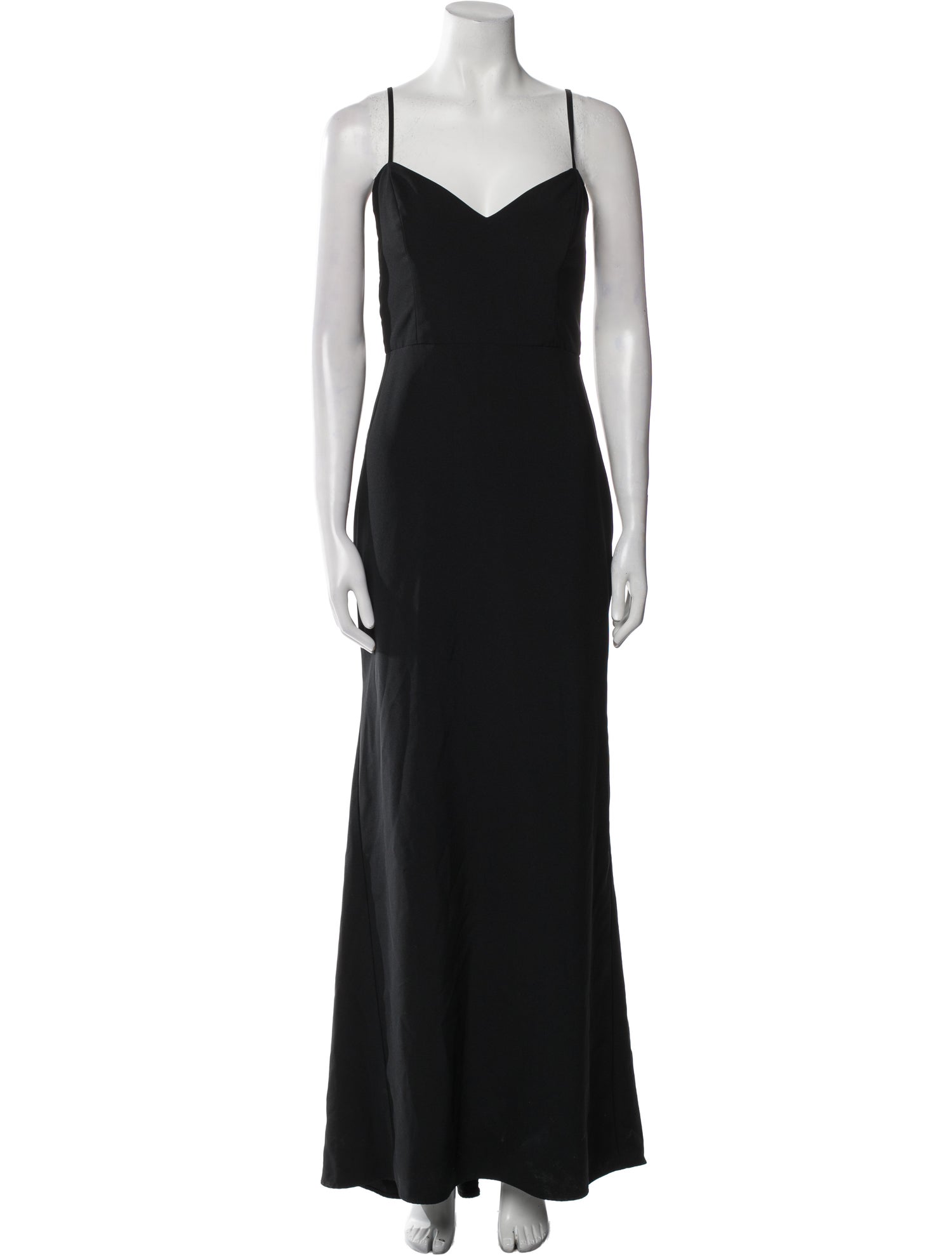 Theia V-Neck Long Dress