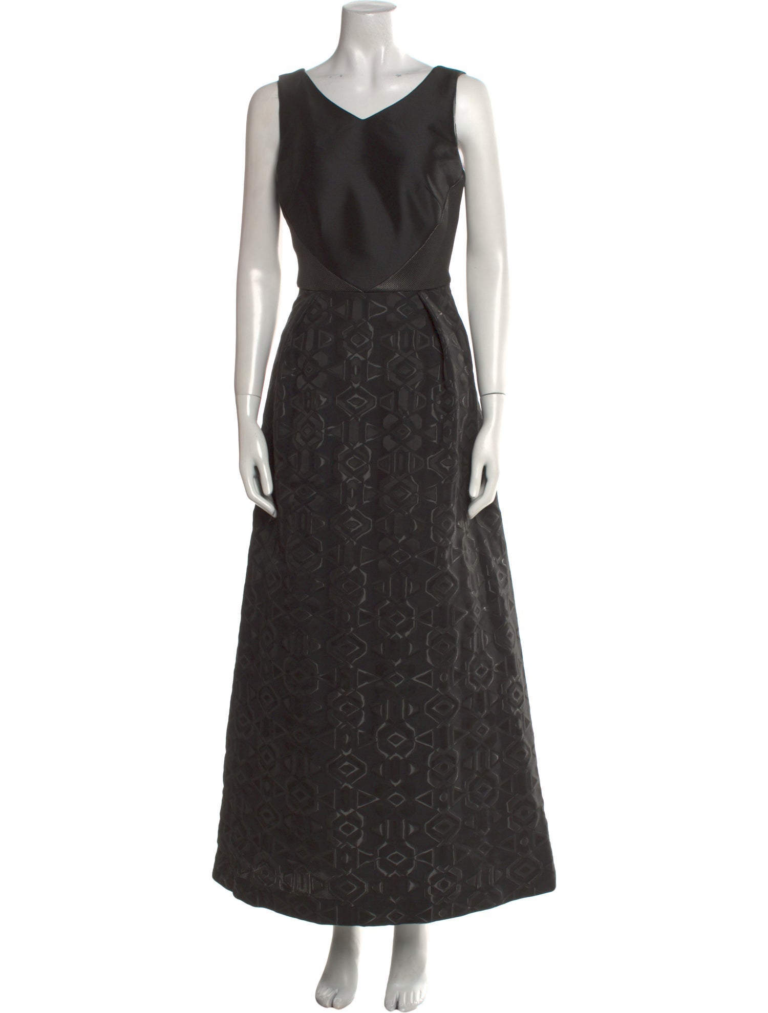 Theia Printed Long Dress