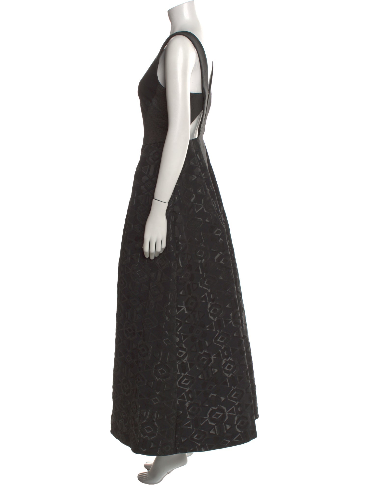 Theia Printed Long Dress