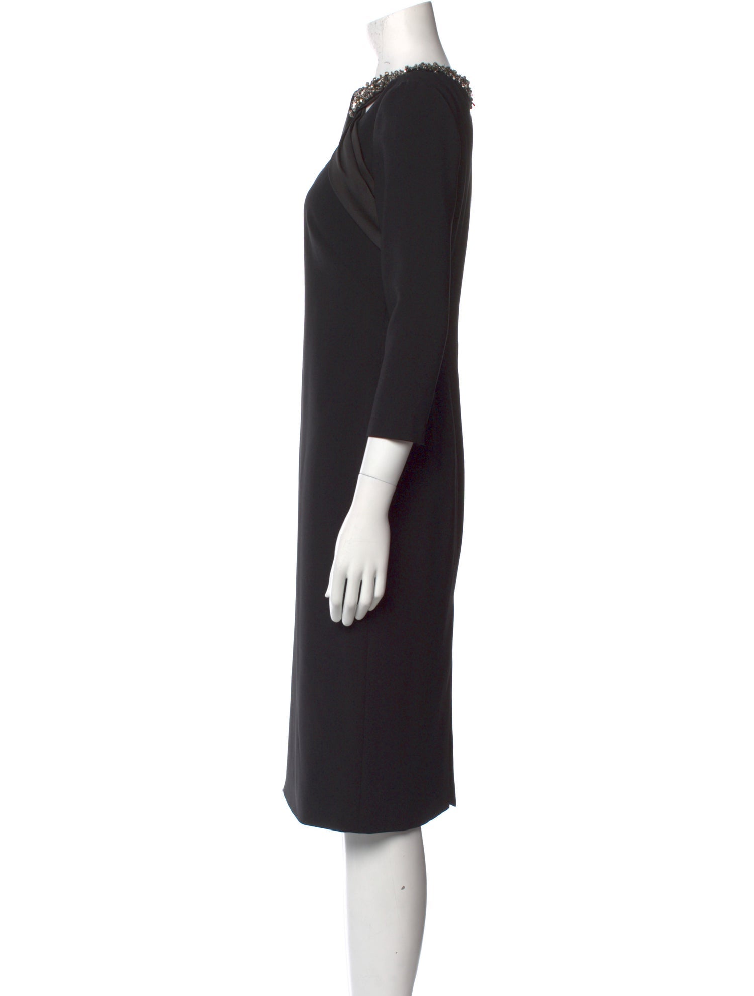 Theia Crew Neck Knee-Length Dress