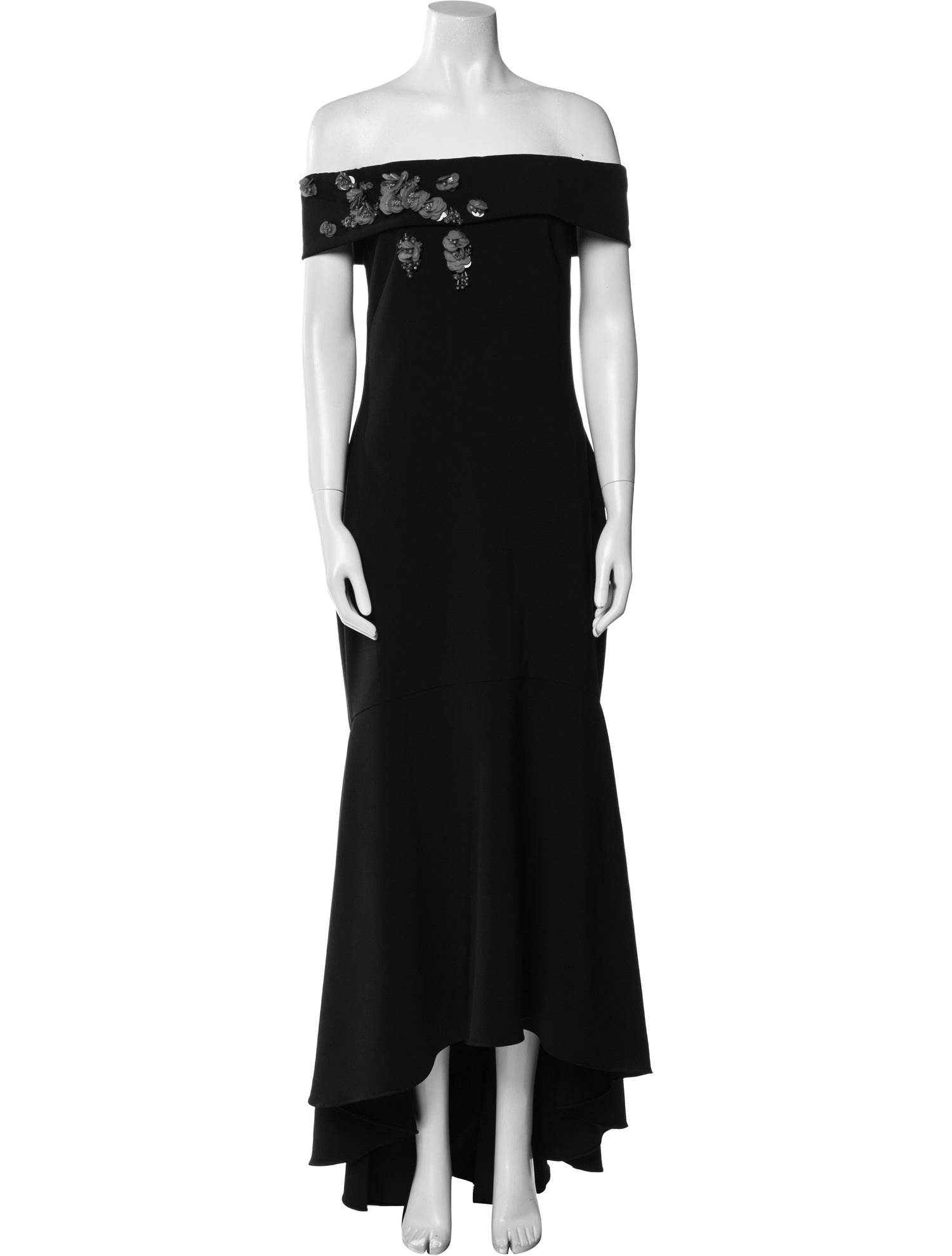 Theia Off-The-Shoulder Long Dress