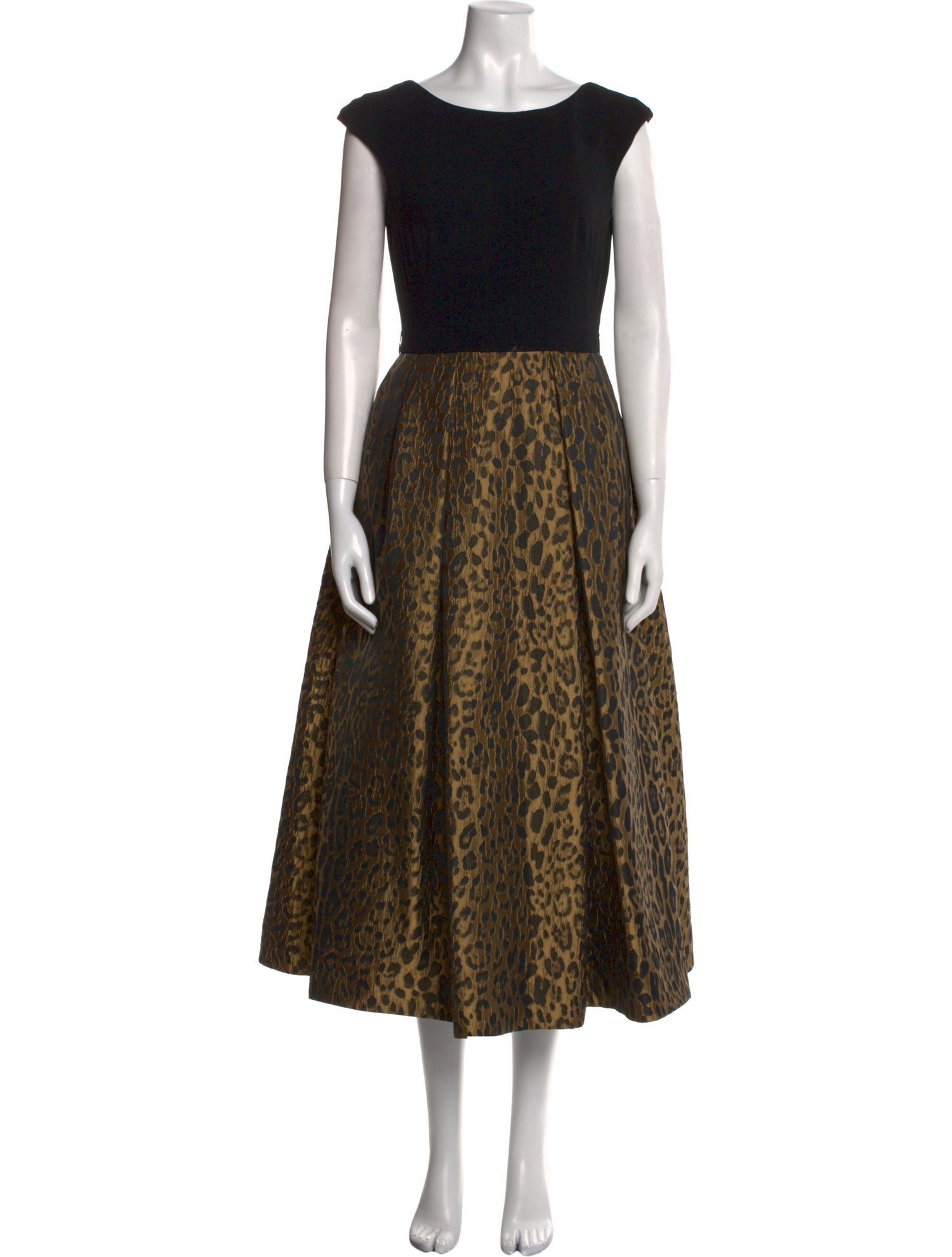 Theia Animal Print Long Dress